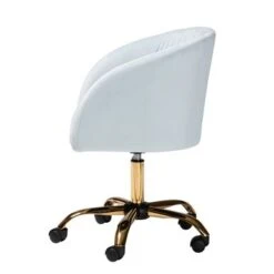 Baxton Studio Ravenna Contemporary Glam And Luxe Velvet Fabric And Gold Metal Swivel Office Chair - Aqua, Gold -Felloweis Store 5accddec e828 4e56 ba78 4dbe79904c1a