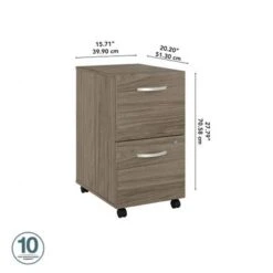 Hybrid 2 Drawer Mobile File Cabinet By Bush Business Furniture - White -Felloweis Store 5af4db23 62e1 40df b115 383e91befedc