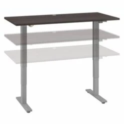 Somerset 60W Electric Height Adjustable Desk By Bush Furniture - Mocha Cherry/Cool Gray Metallic -Felloweis Store 5baeb6dc bc35 4ce2 b924 767400d4374c