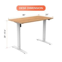 FLEXISPOT 48"x24" Home Office Electric Height Adjustable Standing Desk Sit Stand Desk Natural Bamboo Desk Top - Black -Felloweis Store 5c5a4c76 b045 4ef5 845a ad3f878b1bba