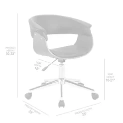 Bellevue Mid-Century Office Chair In Chrome Finish With Black Faux Leather And Walnut Veneer 14 Bellevue Mid-Century Office Chair In Chrome Finish With Black Faux Leather And Walnut Veneer -Felloweis Store 5c646ea2 6101 4c2a 886f 92a64624d44d