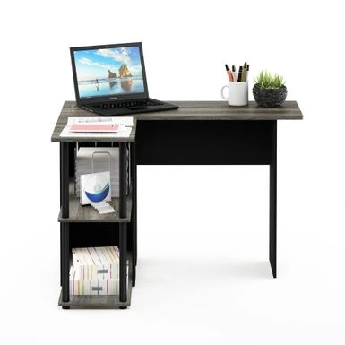 Porch & Den Dunckley Contemporary L-shaped Corner Desk With Bookshelf - Grey 1 Porch & Den Dunckley Contemporary L-shaped Corner Desk With Bookshelf - Grey