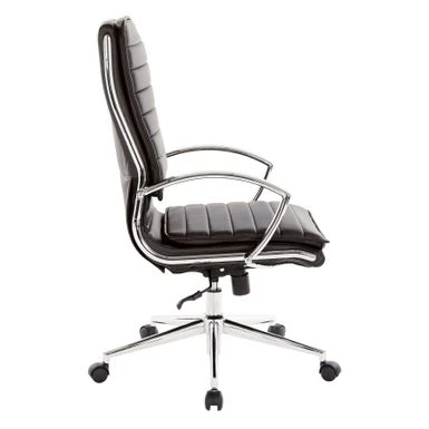 High Back Professional Managers Faux Leather Chair With Chrome Base And Removable Sleeves - Brown/Silver 14 High Back Professional Managers Faux Leather Chair With Chrome Base And Removable Sleeves - Brown/Silver - Image 14