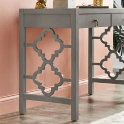 Andi 2-Drawer White Finish Writing Desk By INSPIRE Q Bold - Frost Grey -Felloweis Store 5cdb76bb c2d9 4ec7 80a6 6584d04f54e0