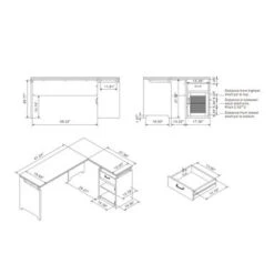 DH BASIC Urban 63-inch Multi-storage L-shape Desk By Denhour - Light Hickory -Felloweis Store 5d4d6e81 f941 48a9 b4b7 12f3674710ec