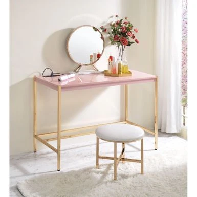 Writing Desk Computer Table With USB Port - Pink 1 Writing Desk Computer Table With USB Port - Pink