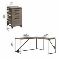 Refinery 62W L Shaped Industrial Desk With Drawers By Bush Furniture - Rustic Gray/Charred Wood 26 Refinery 62W L Shaped Industrial Desk With Drawers By Bush Furniture - Rustic Gray/Charred Wood -Felloweis Store 5f591e5e 0d01 4079 ab72 4bd707e82096