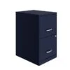 Space Solutions 18in. 2 Drawer Metal File Cabinet, Navy - Blue - Letter