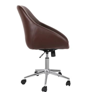 Porthos Home Hayes Swivel Office Chair, Chrome Base, PU Leather - Brown 10 Porthos Home Hayes Swivel Office Chair, Chrome Base, PU Leather - Brown - Image 10