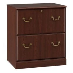 Bush Furniture Saratoga Lateral File Cabinet In Harvest Cherry - Grey -Felloweis Store 5f7e36b9 6ddc 4120 b2ed f94e90b33c10