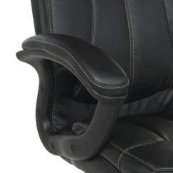 Executive Faux Leather High-Back Office Chair With Contrast Stitching - Black -Felloweis Store 5f926917 f116 4a5f 97f8 1bcfa836a948