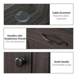 HOMCOM Computer Desk With Cable Management Home Office Workstation With Storage Shelves Drawers Cabinets - Coffee 28 HOMCOM Computer Desk With Cable Management Home Office Workstation With Storage Shelves Drawers Cabinets - Coffee -Felloweis Store 619ef607 9b31 4ab9 94a9 92e42a440624