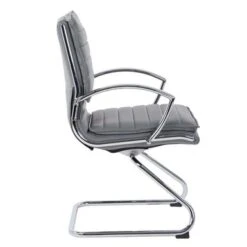 Guest Professional Faux Leather Chair With Chrome Sled Base And Removable Sleeves - Red -Felloweis Store 61f2ed53 e1bf 43e6 9eb5 863beadc6b3f