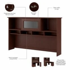 Cabot 60W L Shaped Computer Desk With Hutch By Bush Furniture - Ash Gray -Felloweis Store 6233675d ee06 4e28 a6e0 1d46b44a3b6e