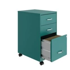 Space Solutions 18" Deep 3 Drawer Mobile Organizer Metal Cabinet, Teal - Green - Letter 9 Space Solutions 18" Deep 3 Drawer Mobile Organizer Metal Cabinet, Teal - Green - Letter -Felloweis Store 6250b847 2d1c 49f1 b7d7 5d66a0333498