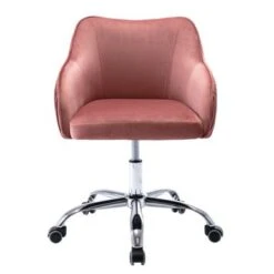 Corvus Braff Velvet Upholstered Adjustable Ergonomic Office Chair - Cherry -Felloweis Store 65b14d9b baab 4457 8051 f38f3c3575b3