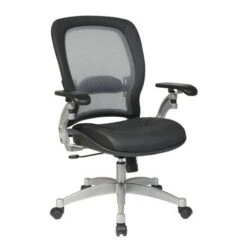 Space 36 Series Ergonomic Padded Leather Seat - Space 36 Series Light Air Grid Manager's Chair