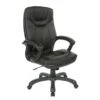 Executive Faux Leather High-Back Office Chair With Contrast Stitching - Black