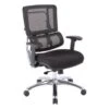Vertical Black Mesh Back Managers Chair With Fabric Seat In Coal Black - Black