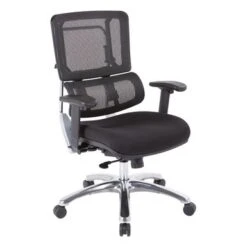 Vertical Black Mesh Back Managers Chair With Fabric Seat In Coal Black - Black
