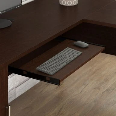 Somerset 71W L Shaped Desk With Hutch - Storm Gray/White 5 Somerset 71W L Shaped Desk With Hutch - Storm Gray/White - Image 5