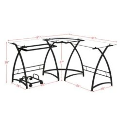 Computer Desk- L Shape With Keyboard Tray - Silver -Felloweis Store 69afbd1c ea3e 4335 a949 85533cc80ce2