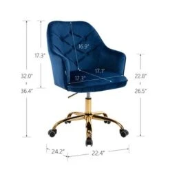 Velvet Swivel Chair For Living Room Leisure Chair Office Chair - 22.4" X 24.2" X32~36.4"H - Light Pink -Felloweis Store 6abe5708 4679 4c08 903c a29f47d88ab0