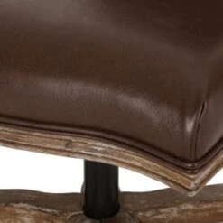 Scilley Upholstered Swivel Office Chair By Christopher Knight Home - Dark Brown + Natural -Felloweis Store 6b0c1852 d91e 4f2c a2e5 1f38e76ca01b