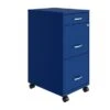 Space Solutions 18" Deep 3 Drawer Mobile File Cabinet, Classic Blue - Blue - Letter