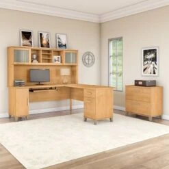 Somerset 72W L Shaped Desk With Hutch And Lateral File Cabinet - Platinum Gray -Felloweis Store 6bb00baf accc 4d63 b5c9 c1e577dbd120