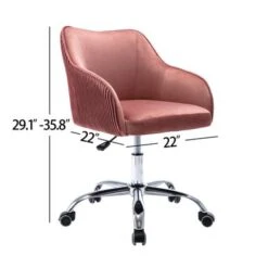 Corvus Braff Velvet Upholstered Adjustable Ergonomic Office Chair - Cherry -Felloweis Store 6c861f28 b4a4 4645 8ab7 d51df0416fd5