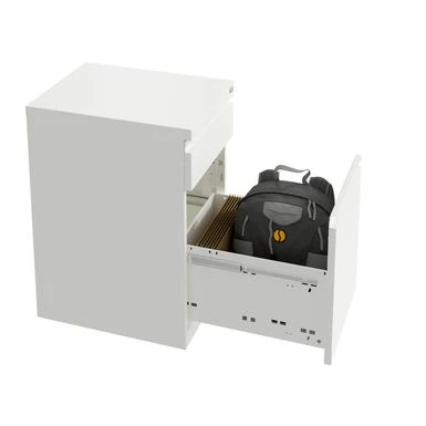 Hirsh 20-inch Deep Mobile Pedestal File 2-Drawer Box-Backpack With Full Width Pull, White - White - Letter 5 Hirsh 20-inch Deep Mobile Pedestal File 2-Drawer Box-Backpack With Full Width Pull, White - White - Letter - Image 5