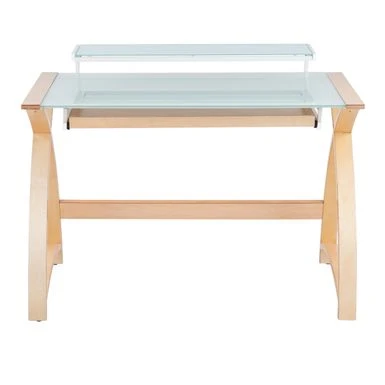 Carson Carrington Bentley Office Desk - Natural Wood & White Frosted Glass 11 Carson Carrington Bentley Office Desk - Natural Wood & White Frosted Glass - Image 11