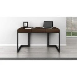 Furnitech Walnut Wood 56-inch Writing Desk With 3 Drawers - Walnut