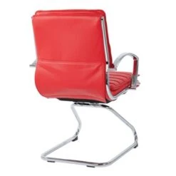 Guest Professional Faux Leather Chair With Chrome Sled Base And Removable Sleeves - Red -Felloweis Store 6d7cfaba 4274 4a3a a778 2a0c729e4f5d