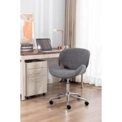 Porthos Home Rudi Office Chair, PU Or Fabric Or Velvet Upholstery, Chrome Legs - Brown PU -Felloweis Store 6dfe175d 8512 4cca 8942 00830823b4f9