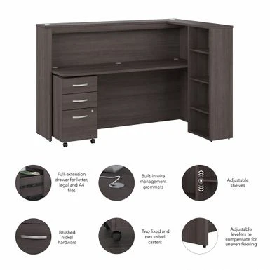 Studio C 72W Cubicle Desk With Drawers By Bush Business Furniture - Storm Gray 12 Studio C 72W Cubicle Desk With Drawers By Bush Business Furniture - Storm Gray - Image 12