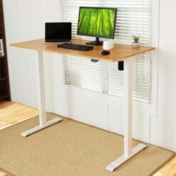 FLEXISPOT 48"x24" Home Office Electric Height Adjustable Standing Desk Sit Stand Desk Natural Bamboo Desk Top - Black -Felloweis Store 6e70bf5f a1ae 411d 96f8 7b8b2cfa8e6d