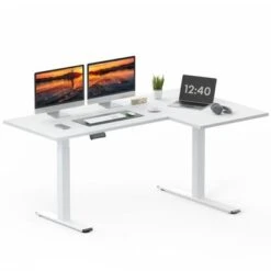 FlexiSpot 63"/ 71" Dual Motor L-Shaped Home Office Height Adjustable Standing Desk - 63" X 40" - Black -Felloweis Store 6ed474ea 193c 481f 8fc3 b084d22c0dc5