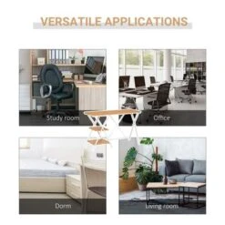 HOMCOM Computer Desk With Shelves, Wood Grain Writing Desk With 2-Tier Storage Shelves Home Office Desk - Brown -Felloweis Store 6f2c34f3 0626 43ad abc7 ac63337b6681