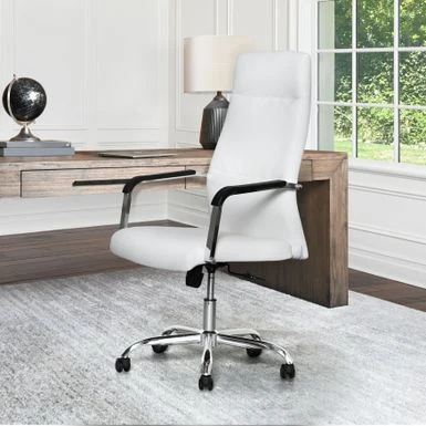 Abbyson Pella Adjustable Office Chair - White 3 Abbyson Pella Adjustable Office Chair - White - Image 3