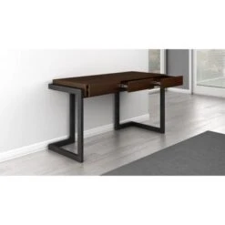 Furnitech Walnut Wood 56-inch Writing Desk With 3 Drawers - Walnut -Felloweis Store 7363f61e cd02 4c86 8c62 12fbaab0d081