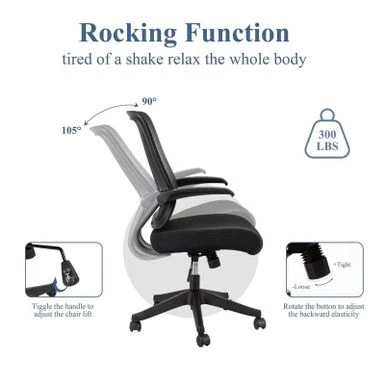 Mid-mesh Task Chair With Flip Up Arms And Tilt Function MAX 105 - Grey 12 Mid-mesh Task Chair With Flip Up Arms And Tilt Function MAX 105 - Grey - Image 12