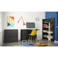 Nexera Atypik 3 Piece Home Office Set - Black