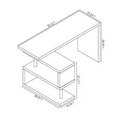Contemporary Convertible L-shaped Corner Computer Office Desk 29.53'' H X 23.23'' W X 78.74'' D - Grey - Grey -Felloweis Store 7535f942 10b3 494d 8ddc 688f2f96fb54