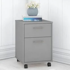 Key West 2 Drawer Mobile File Cabinet By Bush Furniture - Cape Cod Gray