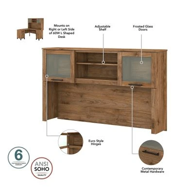 Somerset 60W L Shaped Desk With Hutch - Ash Gray 18 Somerset 60W L Shaped Desk With Hutch - Ash Gray - Image 18