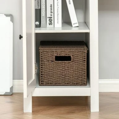 HOMCOM Computer Desk With Cable Management Home Office Workstation With Storage Shelves Drawers Cabinets - Coffee 9 HOMCOM Computer Desk With Cable Management Home Office Workstation With Storage Shelves Drawers Cabinets - Coffee - Image 9