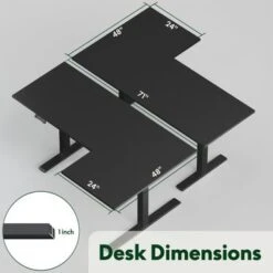 FlexiSpot 63"/ 71" Dual Motor L-Shaped Home Office Height Adjustable Standing Desk - 63" X 40" - Black -Felloweis Store 77ecf3f8 5af4 4e72 b56a 7c998a752bbe