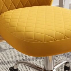 Corvus Velvet Armless Adjustable Swivel Home Office Chair - Grey -Felloweis Store 782932d6 2168 4d61 ac33 6d0ec147e923